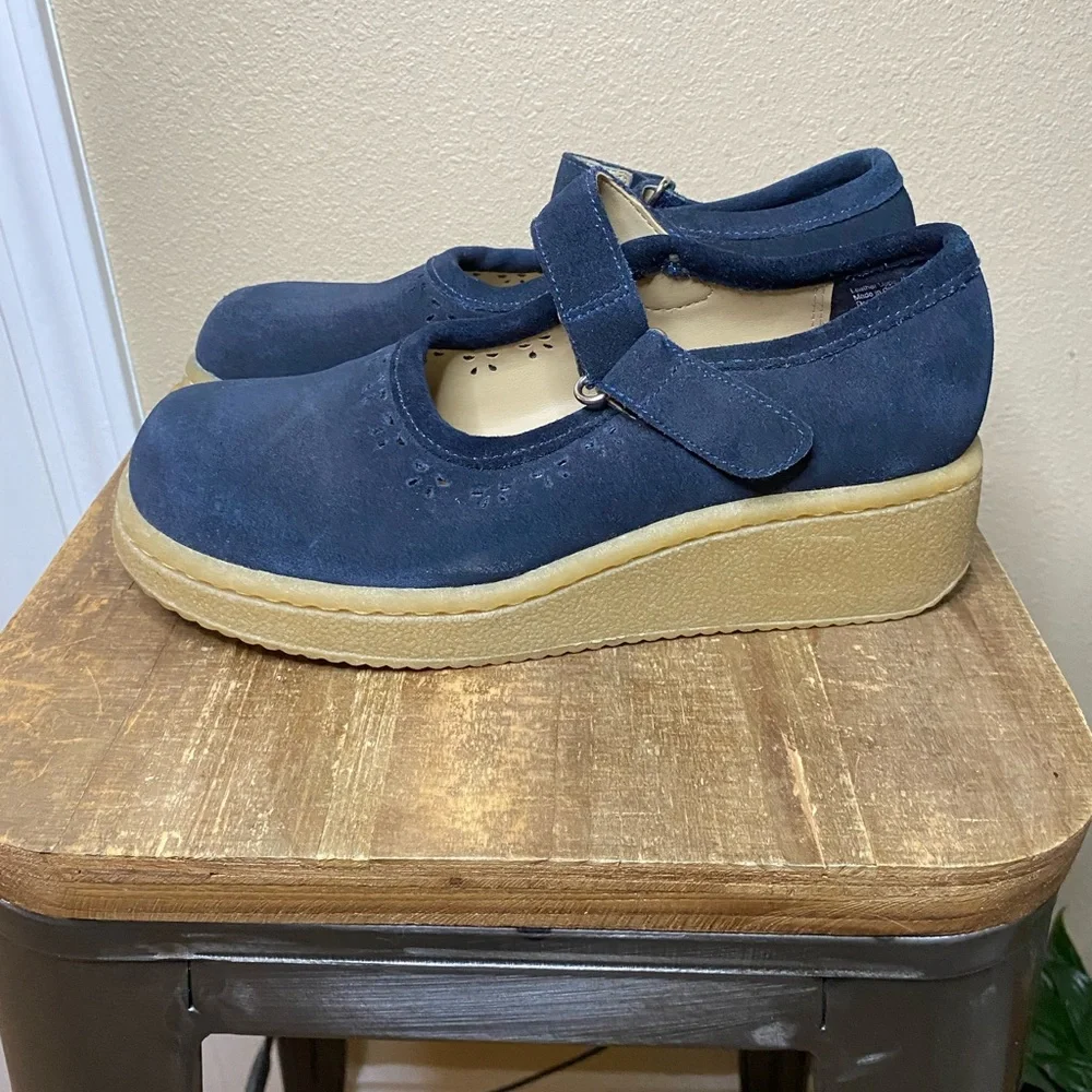Mary Jane Navy Black Platform Mary Janes